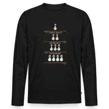 La hiérarchie des mouettes d’en haut tire sur les Allemands du Nord - T-shirt manches longues Premium bio Homme - noir - Devant - Nico (187cm)