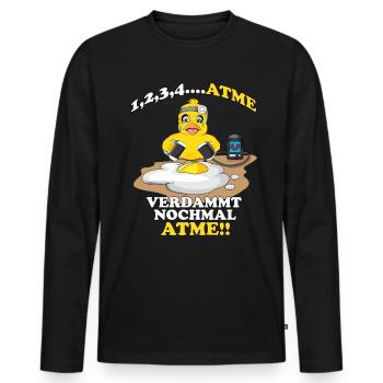 Küken atme verdammt noch mal atme Wiederbelebung - Männer Premium Bio Langarmshirt - Schwarz - Vorne - Nico (187cm)