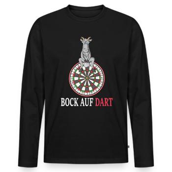 Dartspieler Darten Bock auf Dart Dartspieler Spiel - Männer Premium Bio Langarmshirt - Schwarz - Vorne - Nico (187cm)