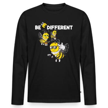 Abeilles miel Abeilles Abeilles - T-shirt manches longues Premium bio Homme - noir - Devant - Nico (187cm)