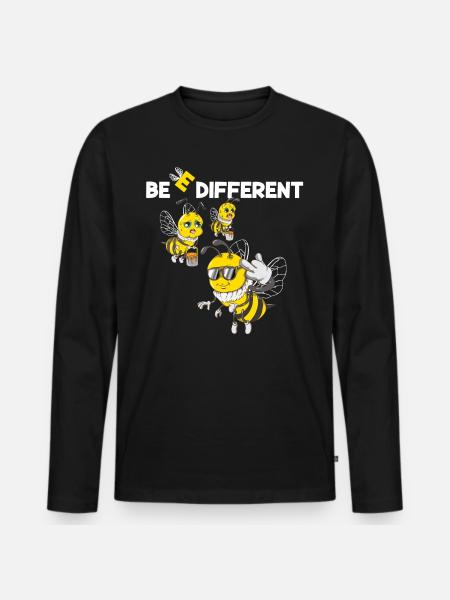 Be different Bees Honey Bee Honey bee beekeeper - Men's Premium Organic Long Sleeve Shirt - black