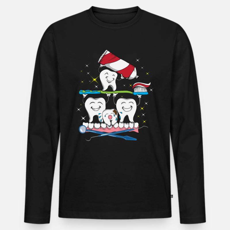 Dentist's office brushing teeth toothpaste - Men's Premium Organic Long Sleeve Shirt - black