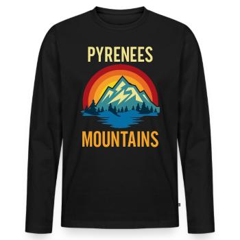 Pyrenäen-Gebirge Sonnenuntergang - Männer Premium Bio Langarmshirt - Schwarz - Vorne - Nico (187cm)