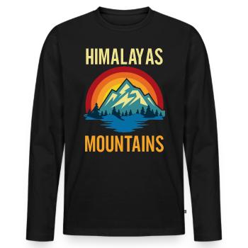 Himalaya-Gebirge Sonnenuntergang - Männer Premium Bio Langarmshirt - Schwarz - Vorne - Nico (187cm)