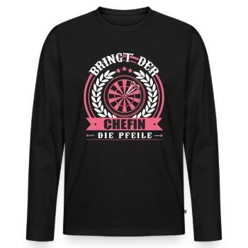 Dart Spruch Damen Dartpfeil Dartverein Dartscheibe - Männer Premium Bio Langarmshirt - Schwarz - Vorne - Nico (187cm)