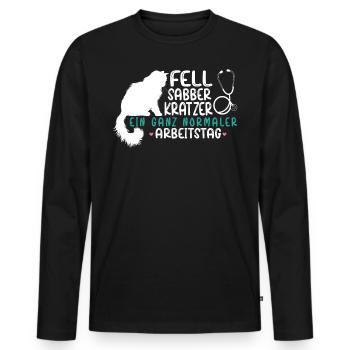 Ein ganz normaler Arbeitstag Tierazrt Traumberuf - Männer Premium Bio Langarmshirt - Schwarz - Vorne - Nico (187cm)