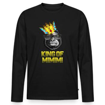 King King of Mimimi & Rumheuler Cooler Monkey King - Men's Premium Organic Long Sleeve Shirt - black - Front - Nico (187cm)
