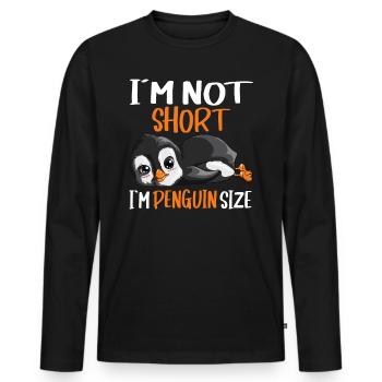 Pingouin design avec sort Drôle de créatures marines - T-shirt manches longues Premium bio Homme - noir - Devant - Nico (187cm)