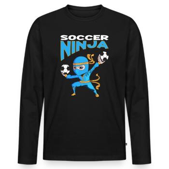Der Soccer Ninja für Kinder Geburtstagsparty - Männer Premium Bio Langarmshirt - Schwarz - Vorne - Nico (187cm)