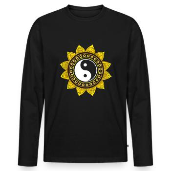 Yin yang - Men's Premium Organic Long Sleeve Shirt - black - Front - Nico (187cm)