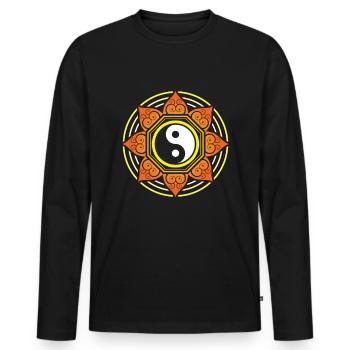 Yin yang - Men's Premium Organic Long Sleeve Shirt - black - Front - Nico (187cm)