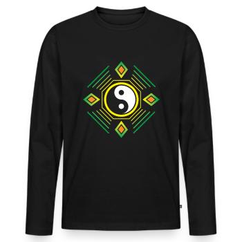Yin yang - Men's Premium Organic Long Sleeve Shirt - black - Front - Nico (187cm)