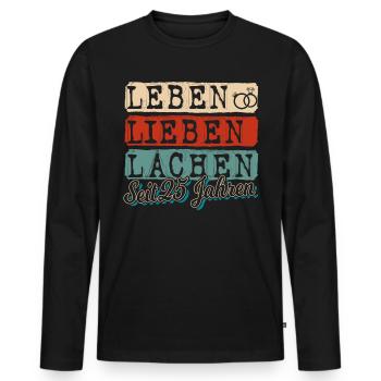 Silberhochzeit Geschenk 25 Jahre Hochzeitstag - Männer Premium Bio Langarmshirt - Schwarz - Vorne - Nico (187cm)