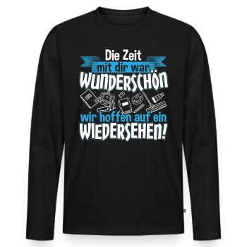 Erzieher und Erzieherin Geschenk Kindergärtner - Männer Premium Bio Langarmshirt - Schwarz - Vorne - Nico (187cm)