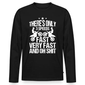 Dirt Bike Shirt and Motocross Lovers Gifts - Men's Premium Organic Long Sleeve Shirt - black - Front - Nico (187cm)