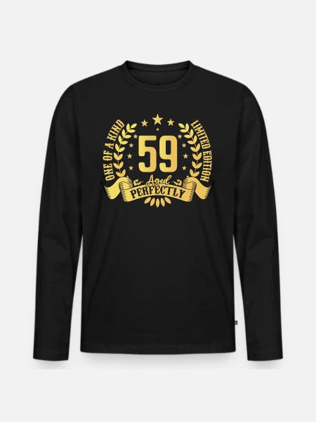 59 vuotta syntymäpäivälahja 59 vuotta - Premium luomulaatuinen miesten pitkähihainen paita - musta