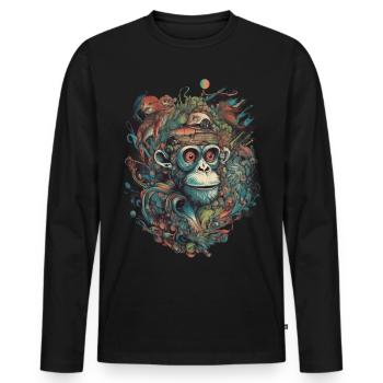Trippy Monkey - Men's Premium Organic Long Sleeve Shirt - black - Front - Nico (187cm)