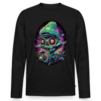 Trippy Alien - T-shirt manches longues Premium bio Homme - noir - Devant - Nico (187cm)