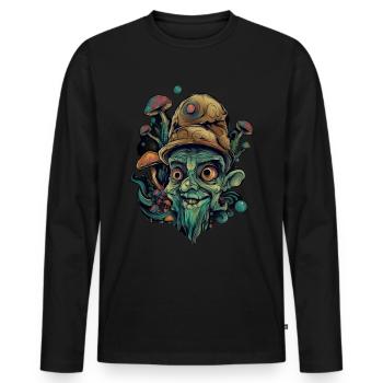 Bouffon Trippy - T-shirt manches longues Premium bio Homme - noir - Devant - Nico (187cm)