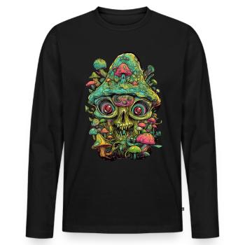 Crâne de Trippy - T-shirt manches longues Premium bio Homme - noir - Devant - Nico (187cm)