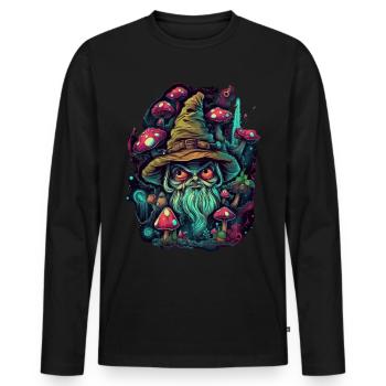 Bouffon Trippy - T-shirt manches longues Premium bio Homme - noir - Devant - Nico (187cm)