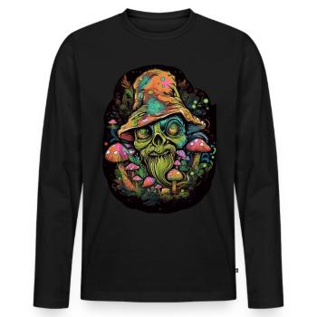 Bouffon Trippy - T-shirt manches longues Premium bio Homme - noir - Devant - Nico (187cm)