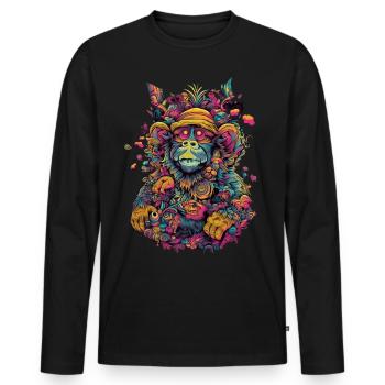 Trippy Monkey - Men's Premium Organic Long Sleeve Shirt - black - Front - Nico (187cm)