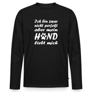 Hunde Spruch Pfote - Männer Premium Bio Langarmshirt - Schwarz - Vorne - Nico (187cm)