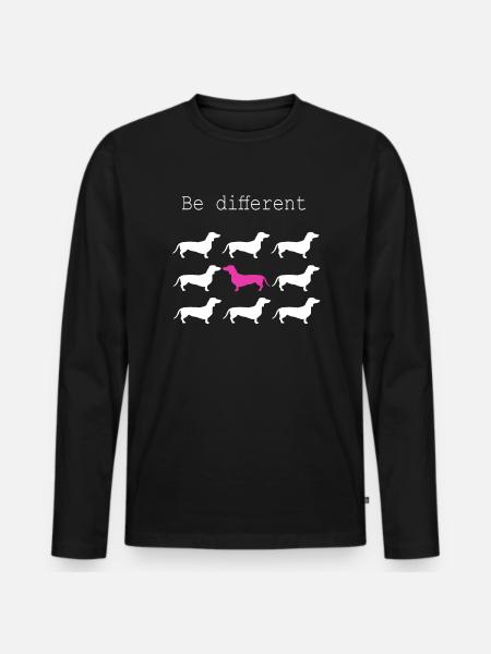 Hunde Motiv - Männer Premium Bio Langarmshirt - Schwarz