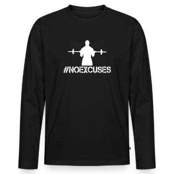 Gym gym sport culturisme - T-shirt manches longues Premium bio Homme - noir - Devant - Nico (187cm)