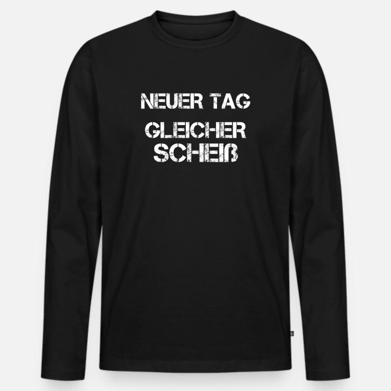 Spruch Arbeit - Männer Premium Bio Langarmshirt - Schwarz