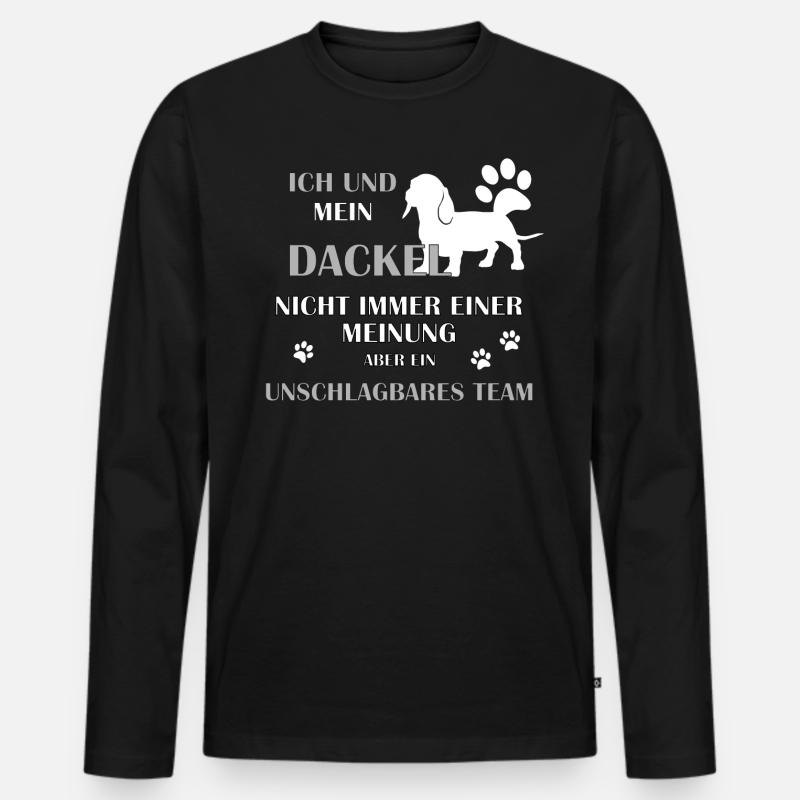 Dackel - Männer Premium Bio Langarmshirt - Schwarz