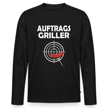 Auftragsgriller - Männer Premium Bio Langarmshirt - Schwarz - Vorne - Nico (187cm)