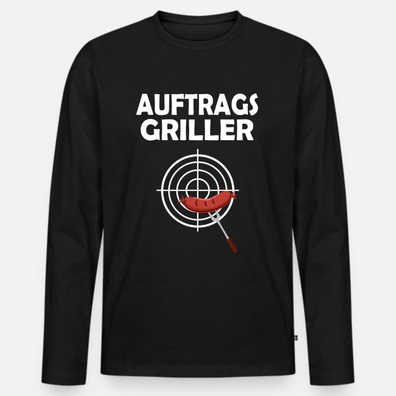 Auftragsgriller - Männer Premium Bio Langarmshirt - Schwarz