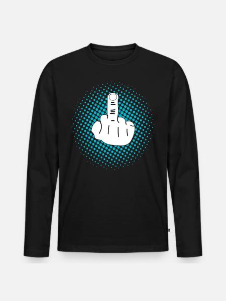 Mittelfinger Design - T-shirt manches longues Premium bio Homme - noir
