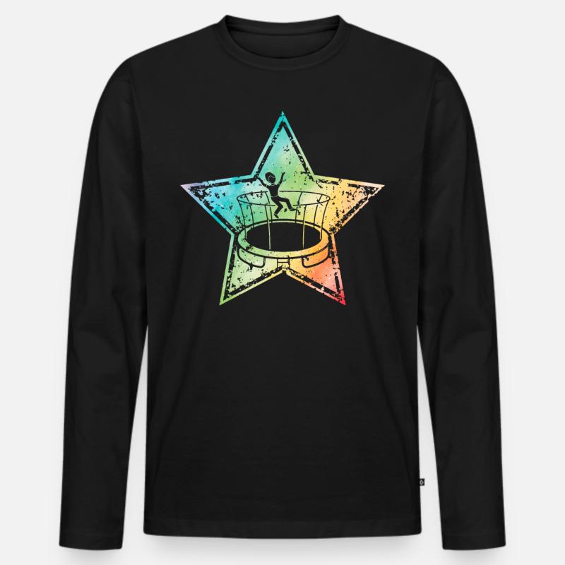 Trampolin - Männer Premium Bio Langarmshirt - Schwarz