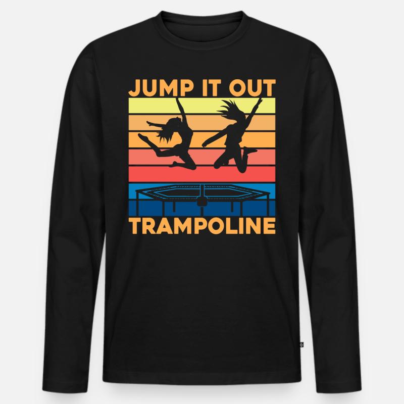 Herausspringen Trampolin - Männer Premium Bio Langarmshirt - Schwarz