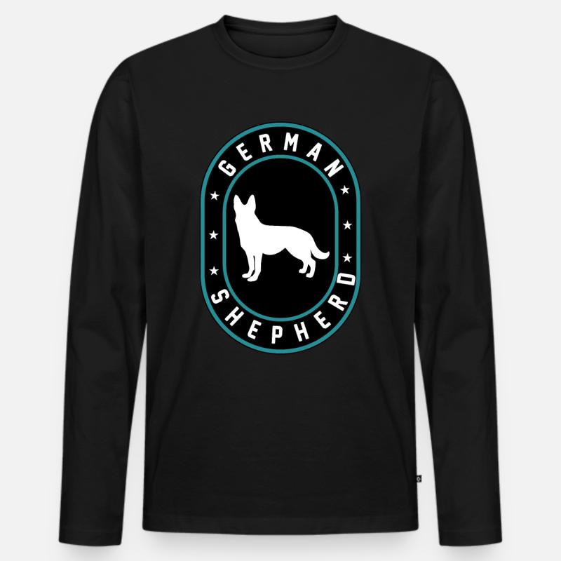Deutscher Schäferhund - Männer Premium Bio Langarmshirt - Schwarz