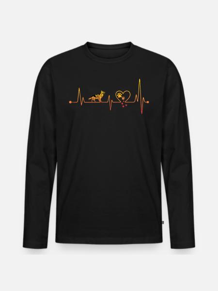German Shepherd Heartbeat - Men's Premium Organic Long Sleeve Shirt - black