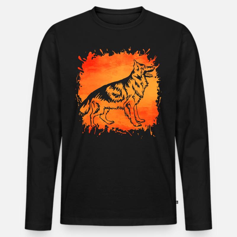 Deutscher Schäferhund - Männer Premium Bio Langarmshirt - Schwarz