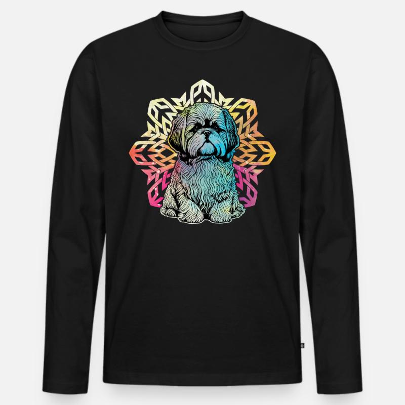 Shih Tzu - Männer Premium Bio Langarmshirt - Schwarz