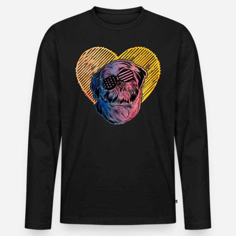 Shih Tzu - Männer Premium Bio Langarmshirt - Schwarz