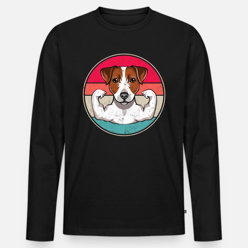 Jack Russell Terrier - Männer Premium Bio Langarmshirt - Schwarz