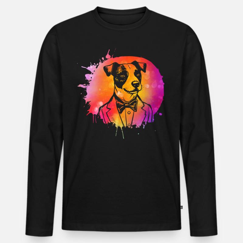 Jack Russell Terrier - Männer Premium Bio Langarmshirt - Schwarz
