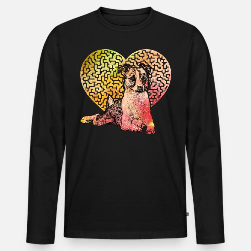 Jack Russell Terrier - Männer Premium Bio Langarmshirt - Schwarz