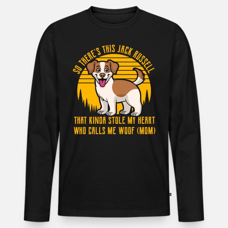 Jack Russell Terrier - Männer Premium Bio Langarmshirt - Schwarz