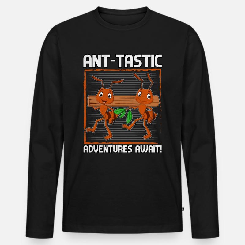 Ant-tastic adventures await - Männer Premium Bio Langarmshirt - Schwarz
