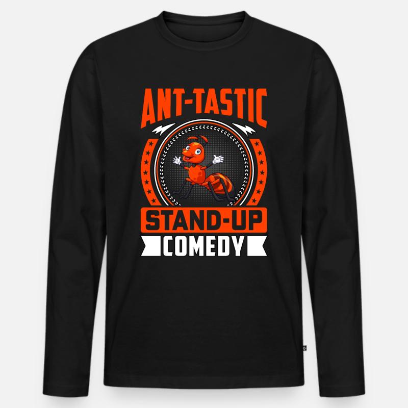 Ant-tastic stand-up comedy - Männer Premium Bio Langarmshirt - Schwarz