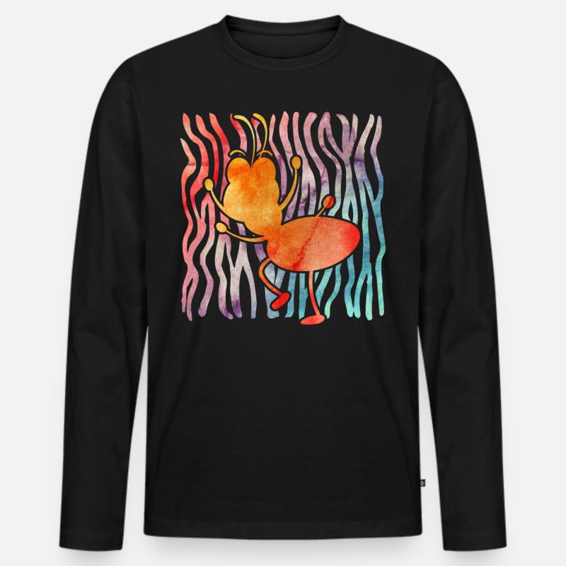 Ameise - Männer Premium Bio Langarmshirt - Schwarz