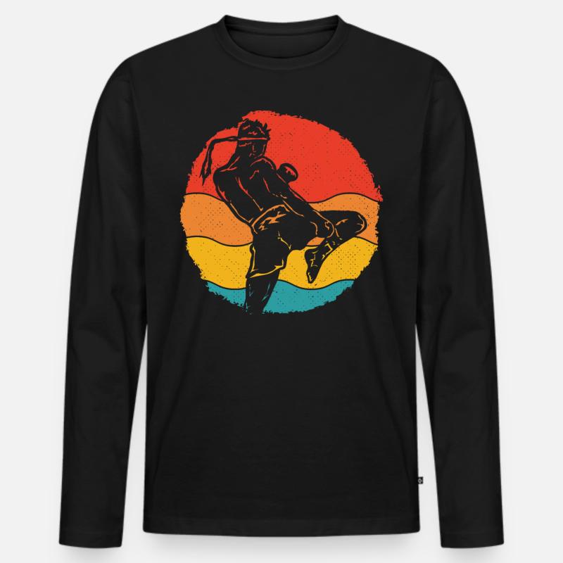 Muay Thai - Männer Premium Bio Langarmshirt - Schwarz